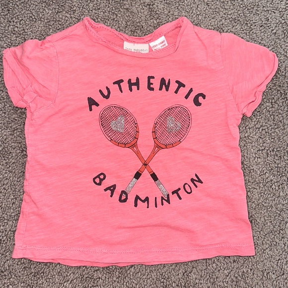 Zara Other - 🏷️ 5 for $25 🏷️ Zara 6-9 months baby girl Badminton t shirt